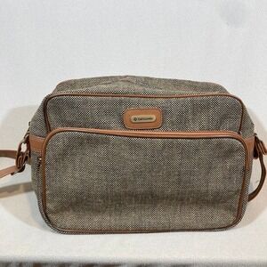 Vintage Samsonite‎ Tweed Brown Carry On Bag Shoulder Bag